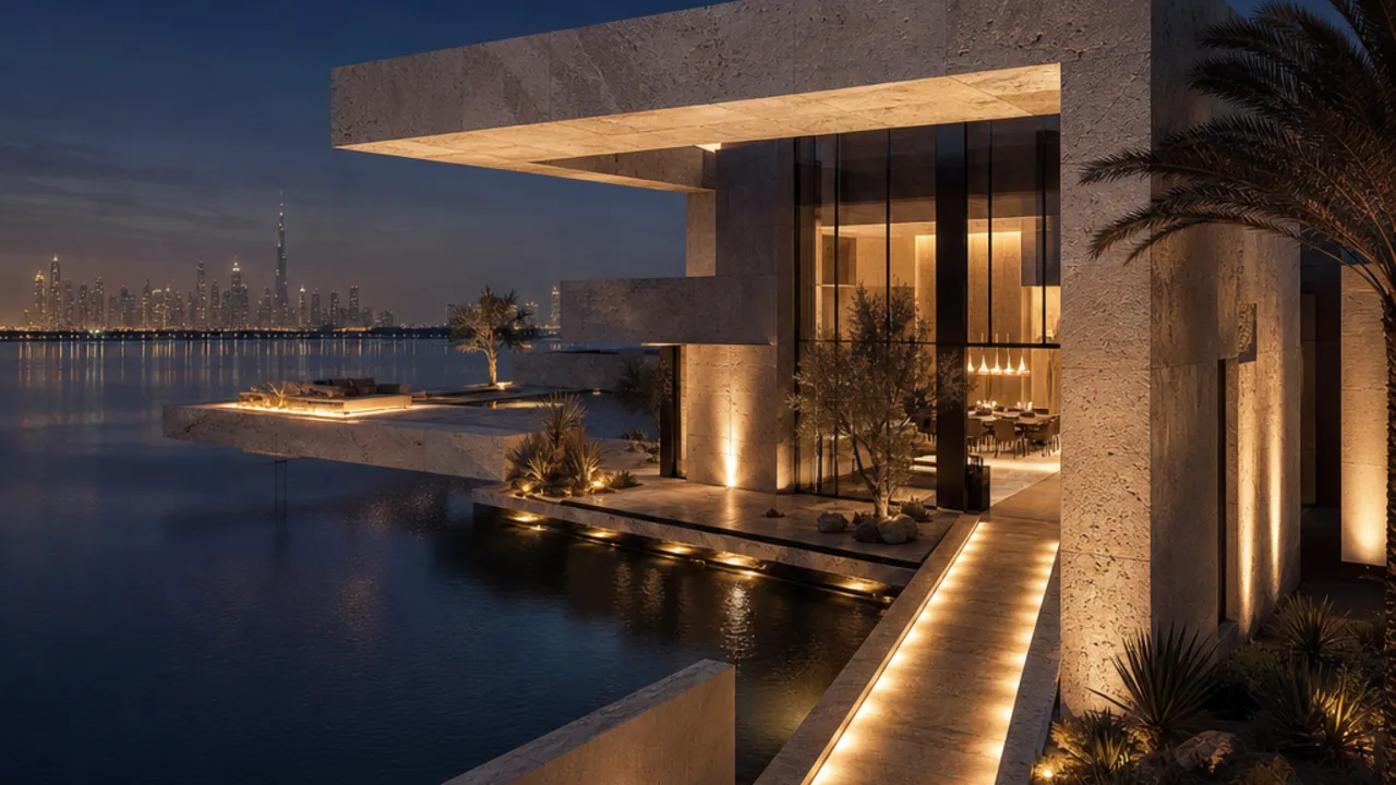 Sculptural Dubai lagoon residence